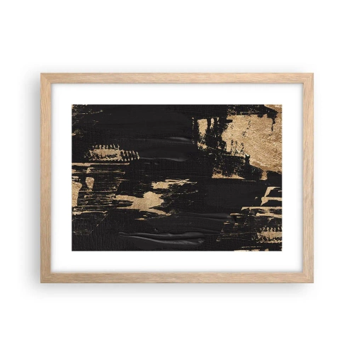 Plakat i ramme af lyst egetræ - Et spor af berøring - 40x30 cm