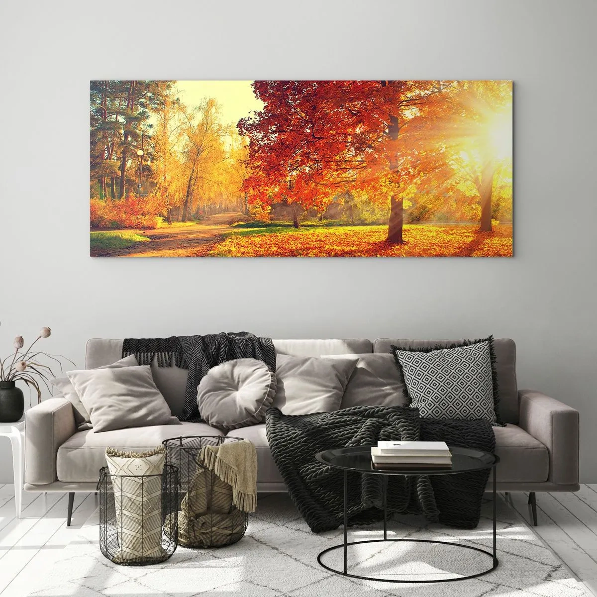 Billede på glas - Rød er smuk - 100x40 cm