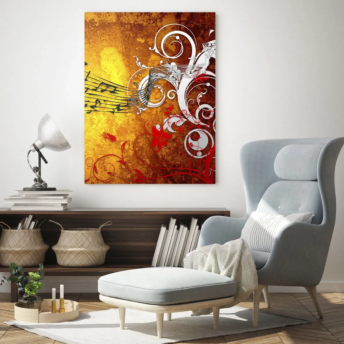 Billede på glas - Lad musikken spille - 70x100 cm