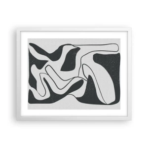 Plakat i hvid ramme - Abstrakt leg i en labyrint - 50x40 cm