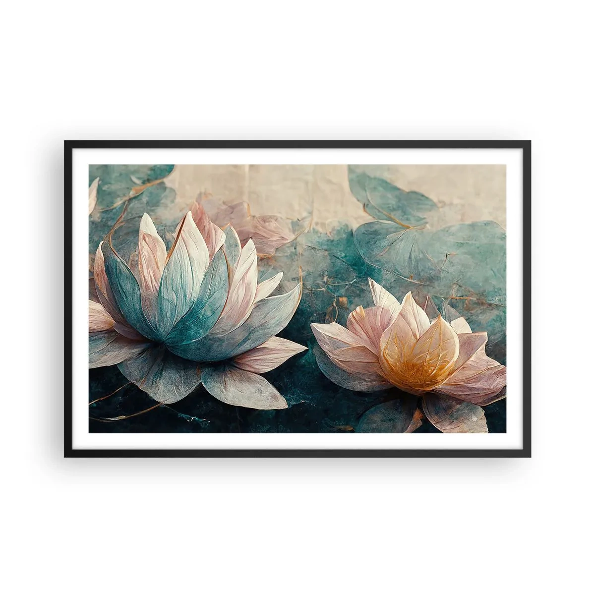 Plakat i sort ramme - Søens stjerner - 91x61 cm