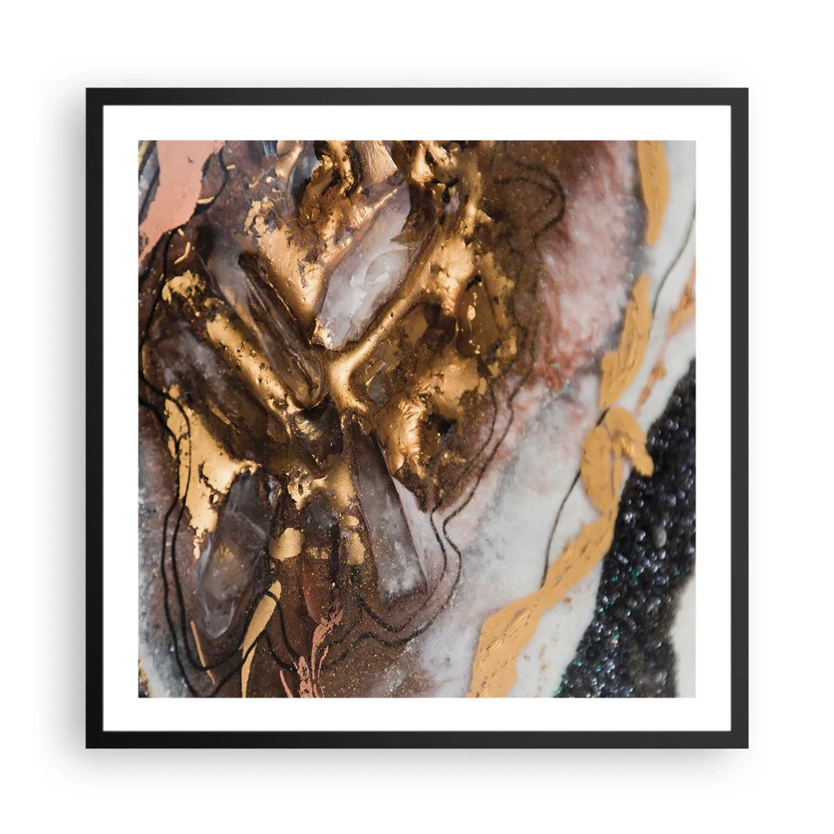 Plakat i sort ramme - Jord element - 60x60 cm