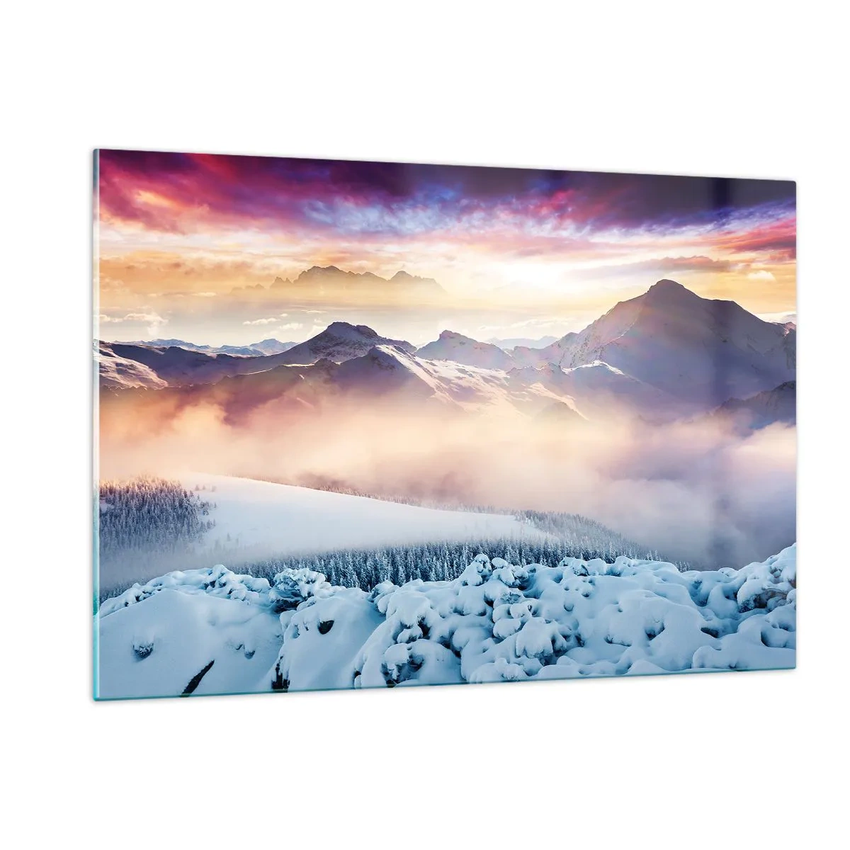 Billede på glas - Naturens kraft og renhed - 120x80 cm