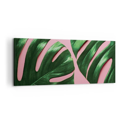 Lærredstryk - Billede på lærred - Grønt rendez-vous - 120x50 cm