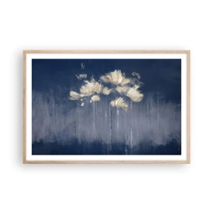 Plakat i ramme af lyst egetræ - Som kronblade i vinden - 91x61 cm