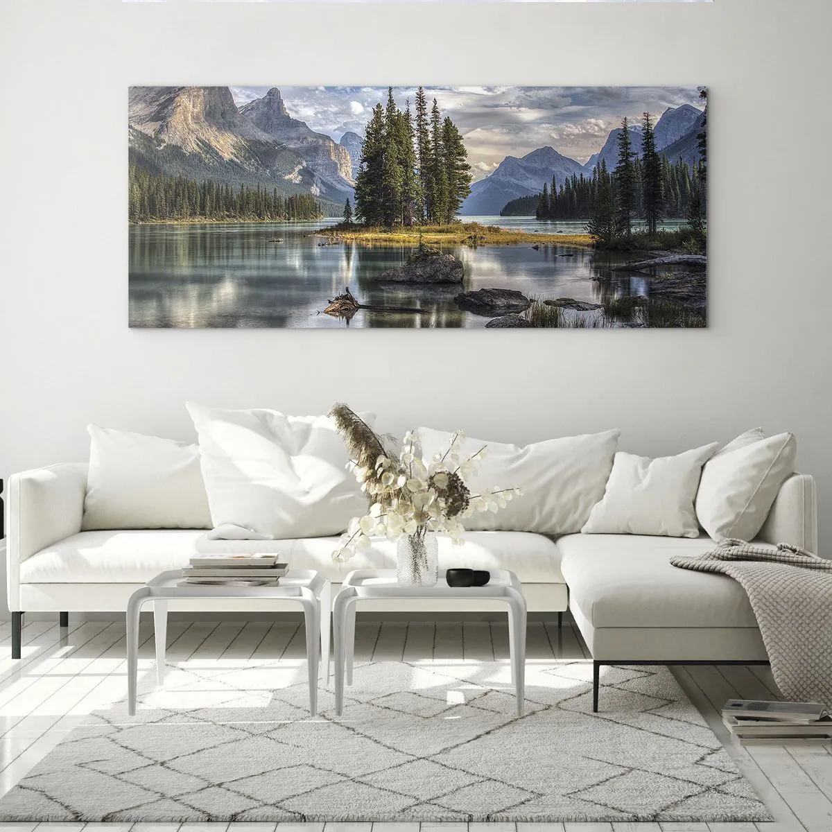 Billede på glas - Over store og klare vande… - 120x50 cm