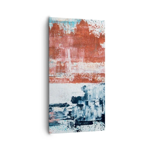 Lærredstryk - Billede på lærred - Abstrakt halvt og halvt - 65x120 cm