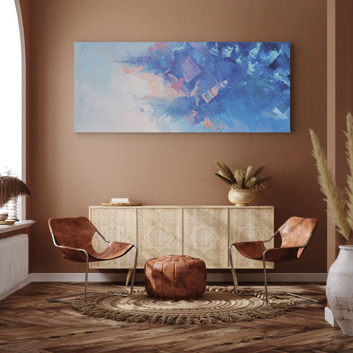 Lærredstryk - Billede på lærred - Vinter abstraktion - 100x40 cm