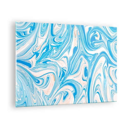 Billede på glas - Abstrakt mønster i turkise og beige nuancer - 70x50cm - Marsk i turkis - Moderne vægdekoration til stue og soveværelse ARTTOR
