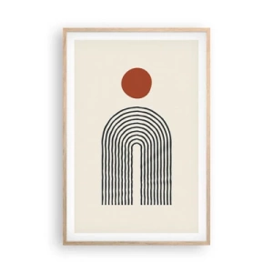 Plakat i ramme af lyst egetræ - Magnetisme af former og farver - 61x91 cm