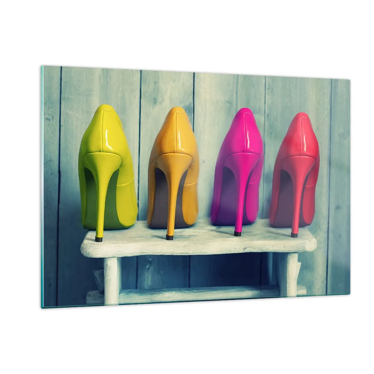 Billede på glas - Gå på en regnbue - 120x80 cm