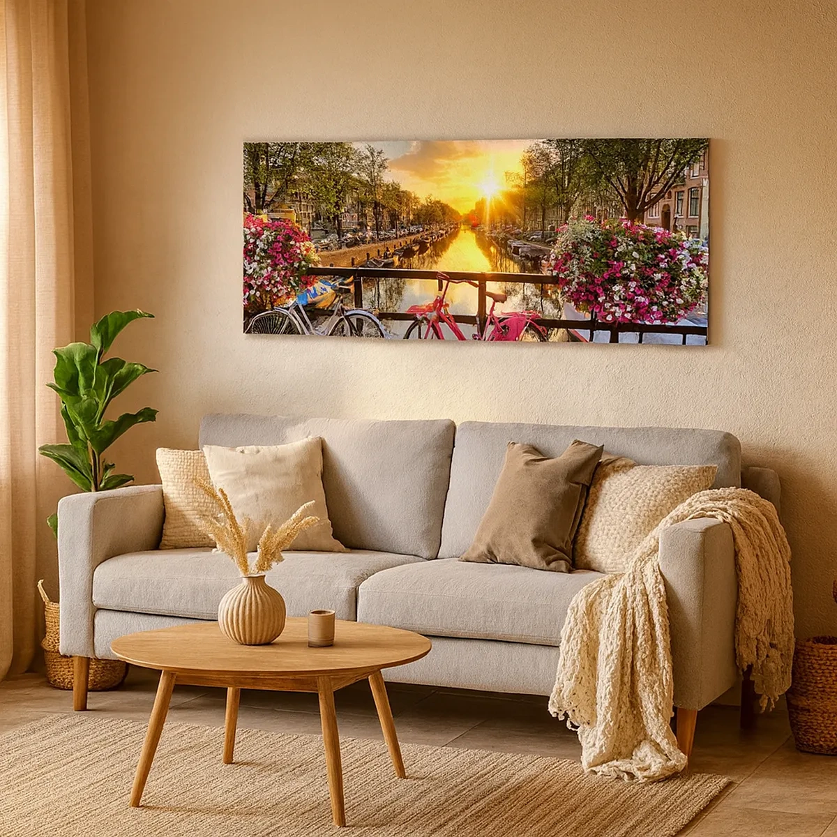 Lærredstryk - Billede på lærred - Forårsmorgen i Amsterdam - 30x30 cm