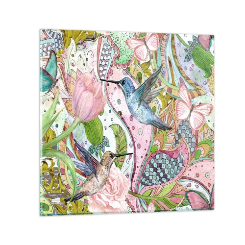 Billede på glas - Forviklet i vinstokkene - 30x30 cm