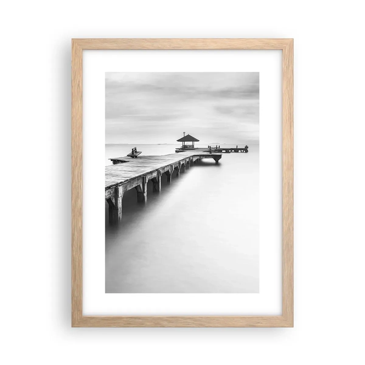 Plakat i ramme af lyst egetræ - Ind i det fjerne - 30x40 cm