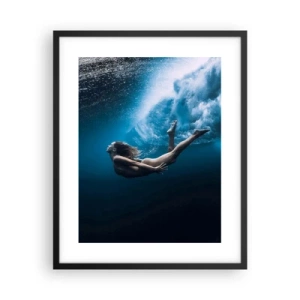 Plakat i sort ramme - Den moderne havfrue - 40x50 cm