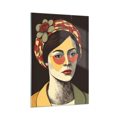 Billede på glas - Koraldame - 70x100 cm