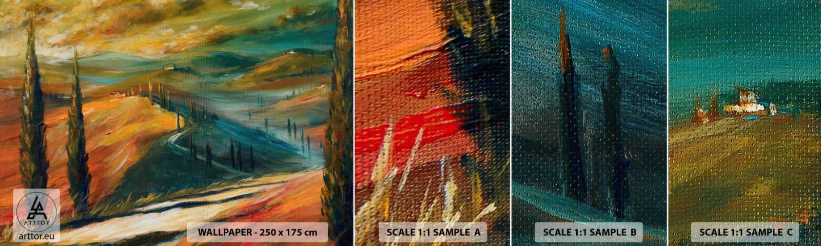 Fototapet Prøve Standard Eco - Toscansk landskab - Landskab, Toscana, Rejser - 100x30 cm