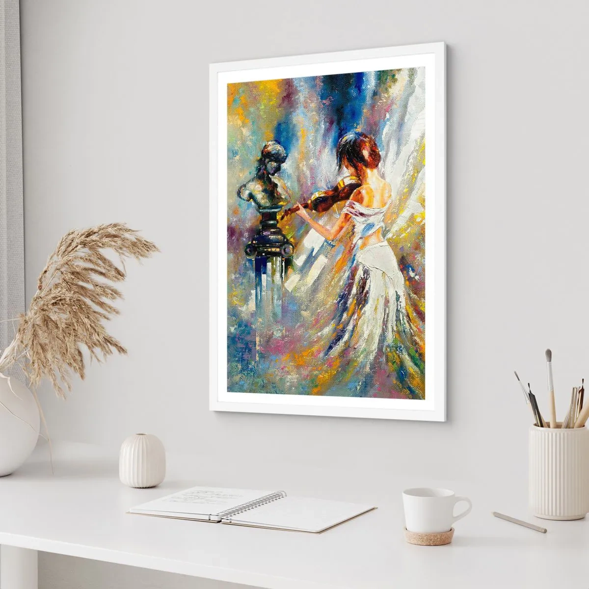 Plakat i hvid ramme - Genopliv med følelse - 40x50 cm