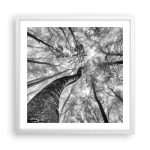 Plakat i hvid ramme - Kapløb mod lyset - 50x50 cm