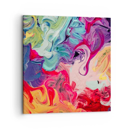 Lærredstryk - Billede på lærred - Farvernes fødsel - 70x70 cm