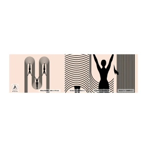 Prøve Fototapet Selvklæbende Deluxe Sticker - På hovedet nedad - Surrealisme, Legeme, Yoga - 100x30 cm