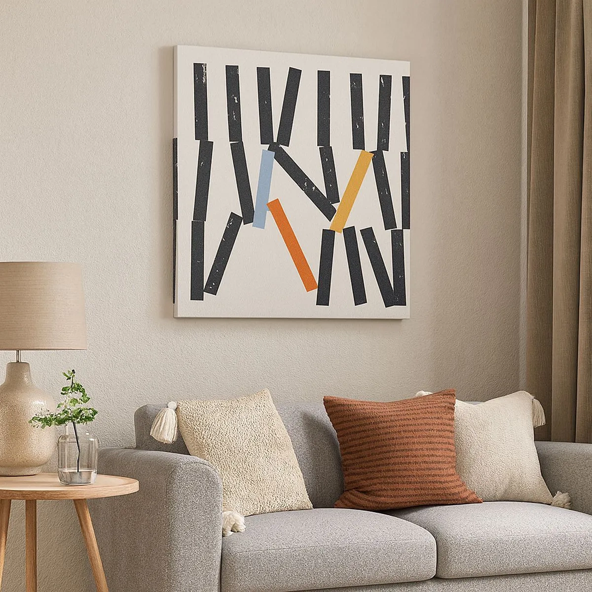 Lærredstryk - Billede på lærred - Dominoer - komposition - 30x30 cm