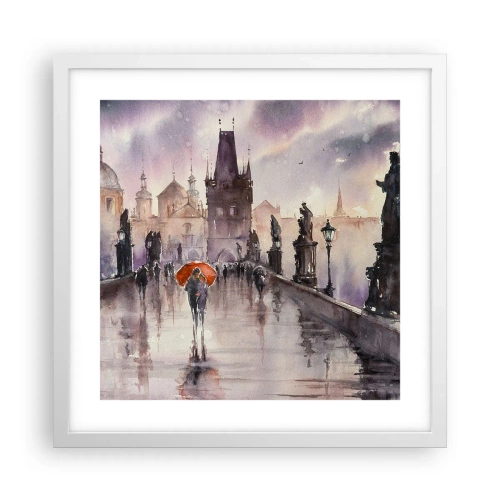 Plakat i hvid ramme - Folk forandrer sig ikke - 40x40 cm