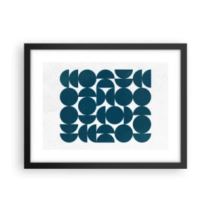 Plakat i sort ramme - Cirkler og halvcirkler - 40x30 cm