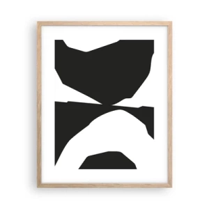 Plakat i ramme af lyst egetræ - Positiv-negativ - 40x50 cm