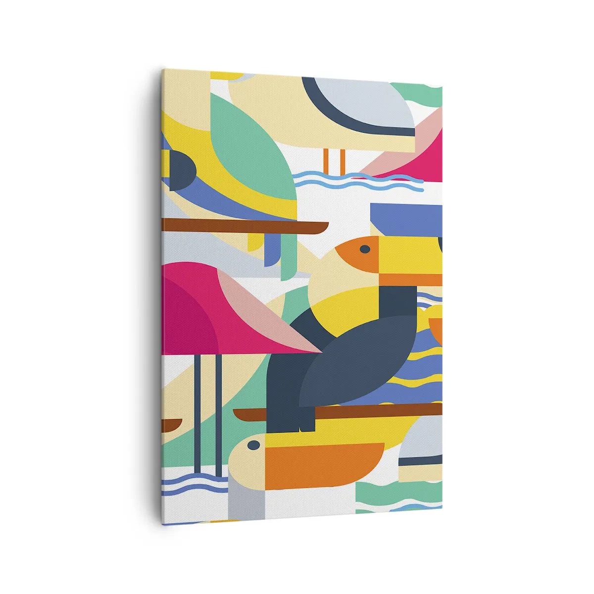 Lærredstryk - Billede på lærred - Fuglefest - 70x100 cm