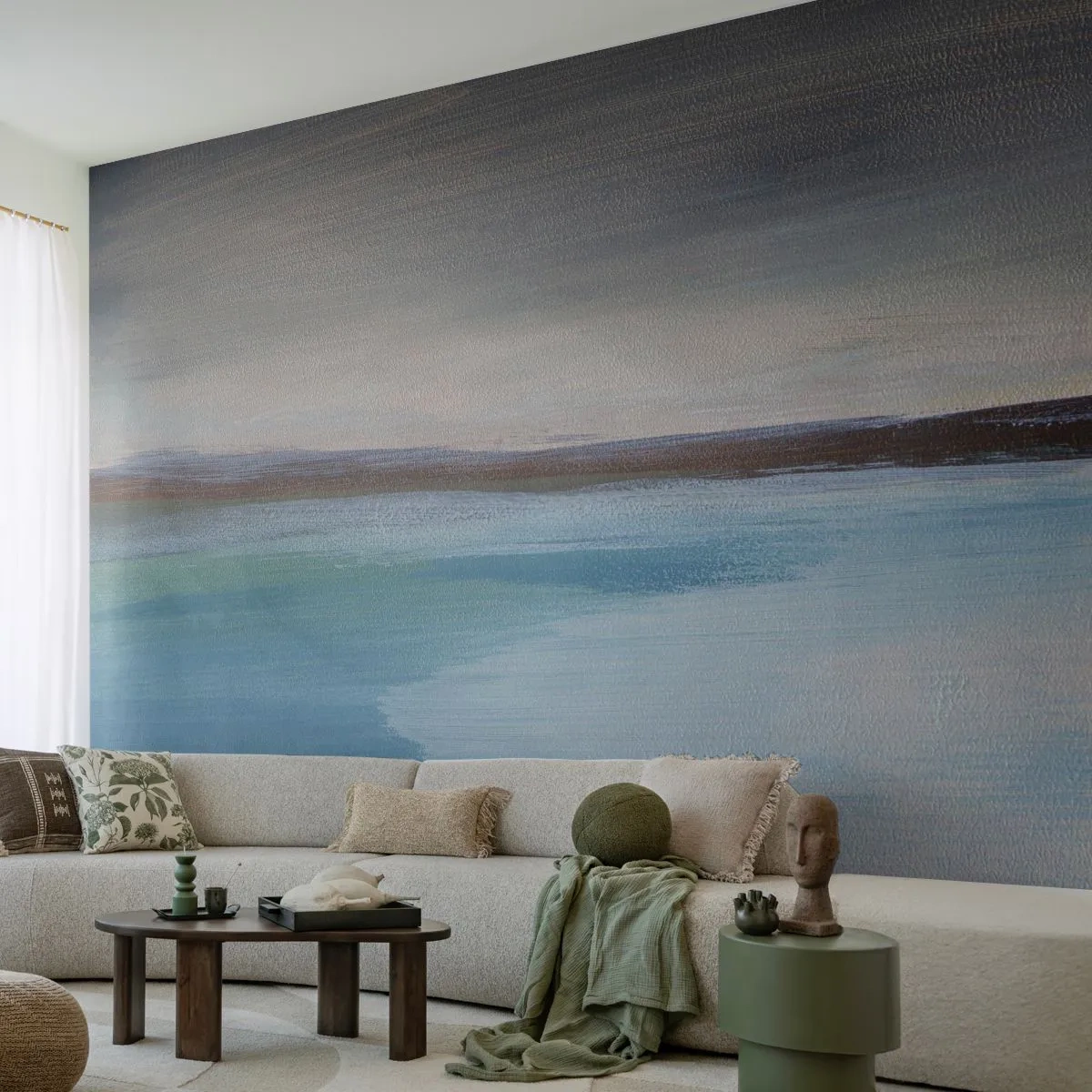 Fototapet Selvklæbende Deluxe Sticker - Horisontalt landskab - Hav, Stykke, Strand - 250x175 cm