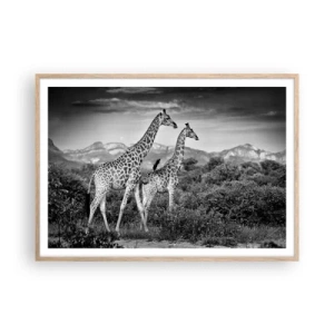 Plakat i ramme af lyst egetræ - Afrikas overklasse - 100x70 cm