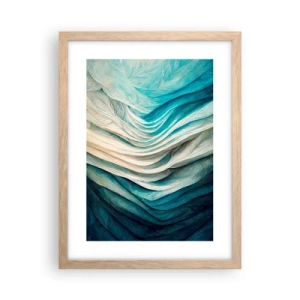 Plakat i ramme af lyst egetræ - Blå umættelighed - 30x40 cm