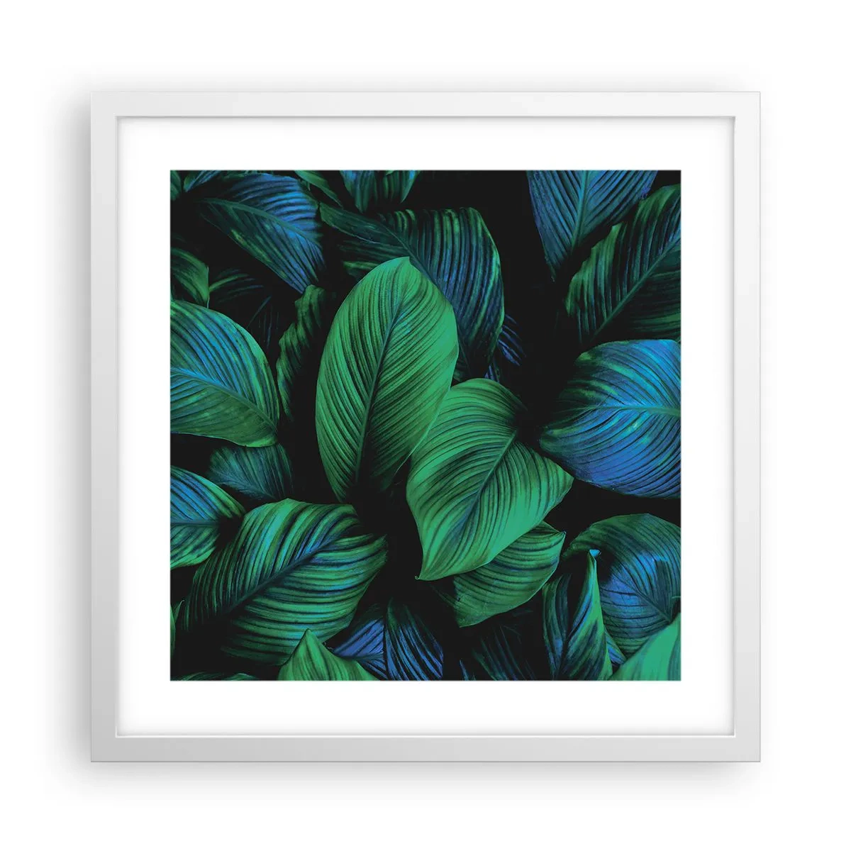 Plakat i hvid ramme - I den grønne flok - 40x40 cm