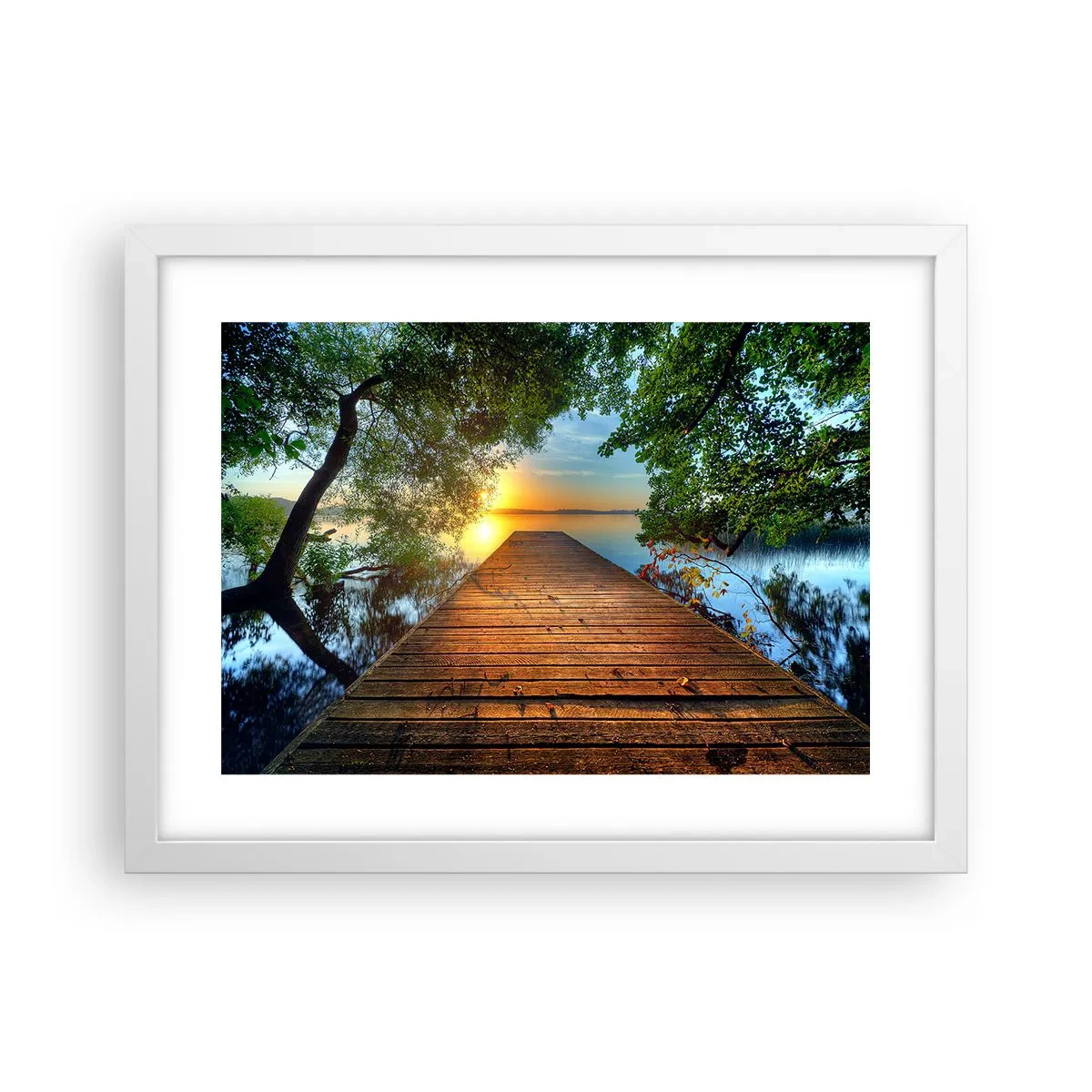 Plakat i hvid ramme - Tag dig god tid, sæt dig ned - 40x30 cm