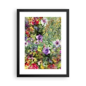Plakat i sort ramme - Ind i blomsterne ved fortabelse - 30x40 cm