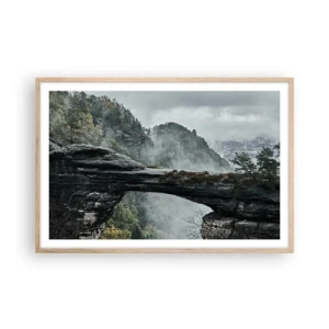 Plakat i ramme af lyst egetræ - Eventyret er ved at begynde - 91x61 cm