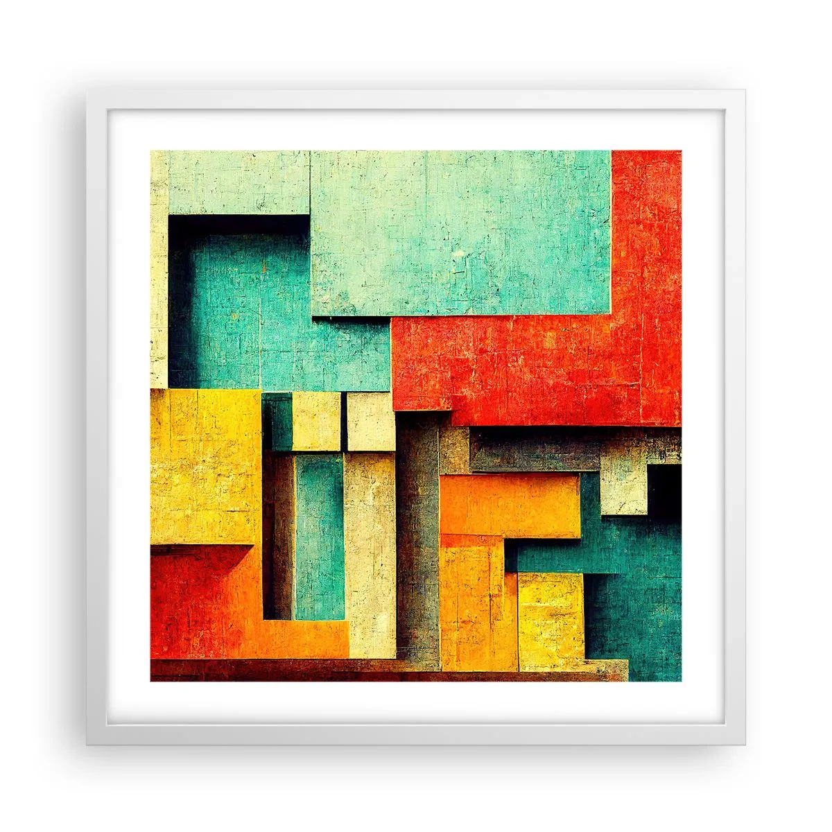 Plakat i hvid ramme - Festival for rette vinkler - 50x50 cm