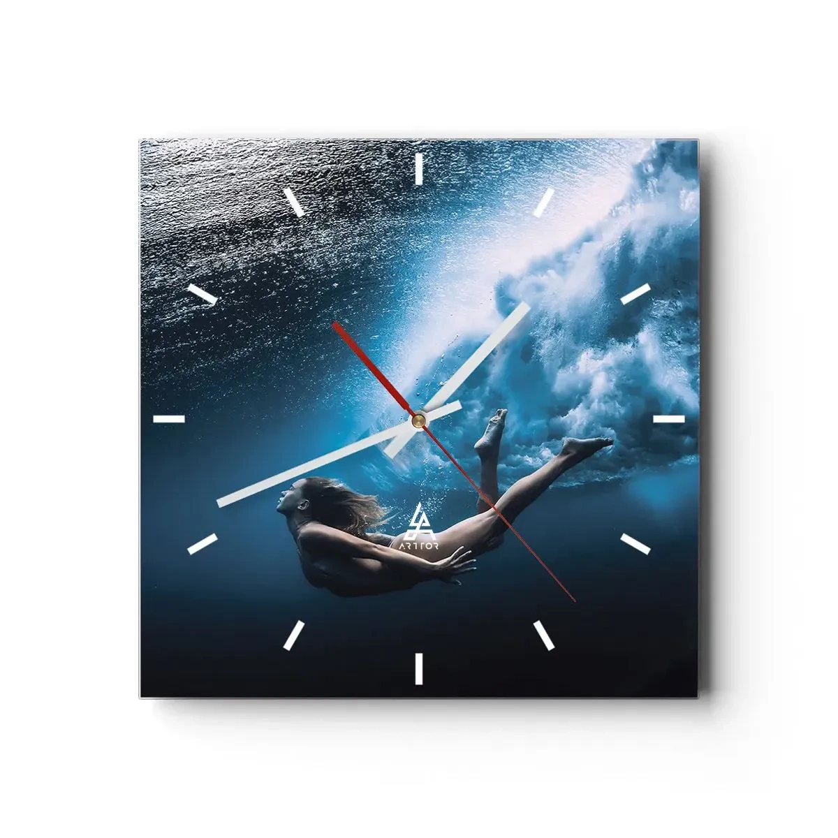 Vægur, Uret - Den moderne havfrue - 30x30 cm