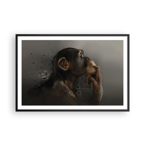 Plakat i sort ramme - Helt sikkert en tænker - 91x61 cm