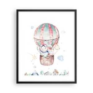 Plakat i sort ramme - Vi er snart tilbage! - 40x50 cm