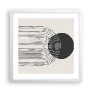 Plakat i hvid ramme - Rystende og selvsikker - 40x40 cm