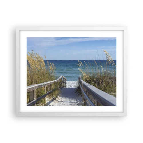 Plakat i hvid ramme - I solen, i vinden - 50x40 cm