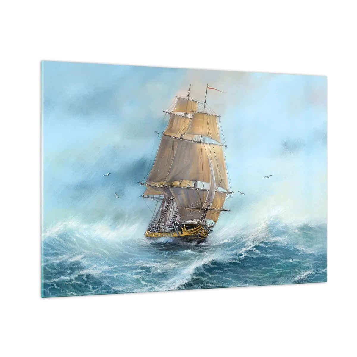 Billede på glas - Bølgende gennem bølgerne - 100x70 cm