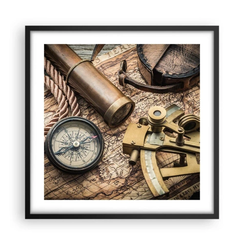 Plakat i sort ramme - Fastlægge kursen - 50x50 cm