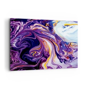 Lærredstryk - Billede på lærred - Rummets bøjning i lilla - 100x70 cm