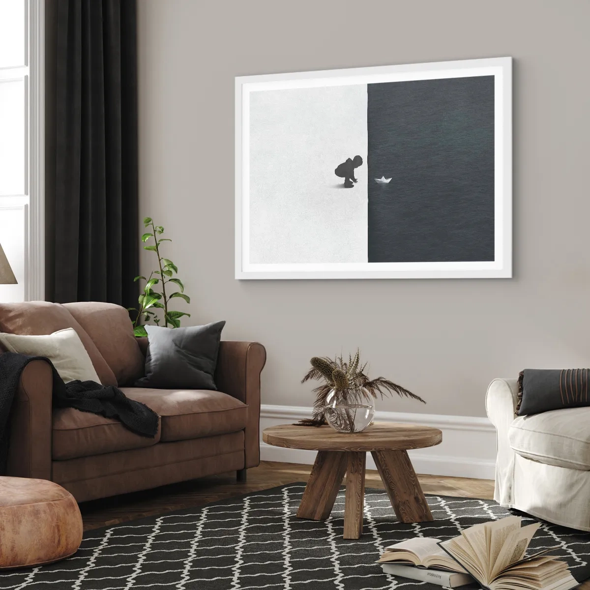 Plakat i hvid ramme - Stor ekspedition - 91x61 cm