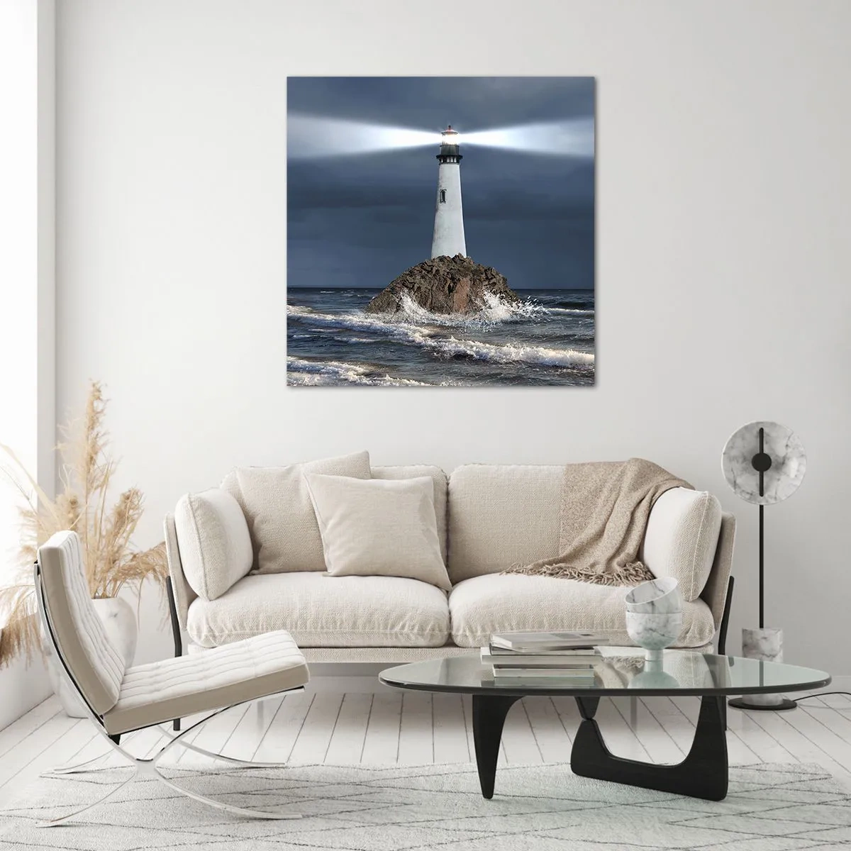 Billede på glas - Her...her...her! - 70x70 cm