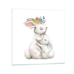 Billede på glas - Der er intet sted som hos mor - 30x30 cm