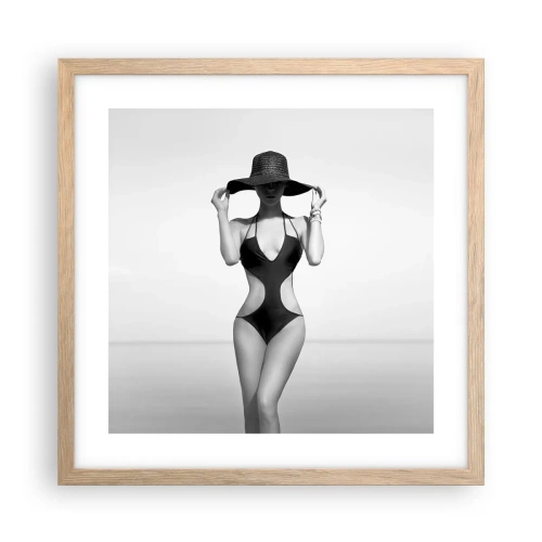 Plakat i ramme af lyst egetræ - Mit navn er Elegance - 40x40 cm